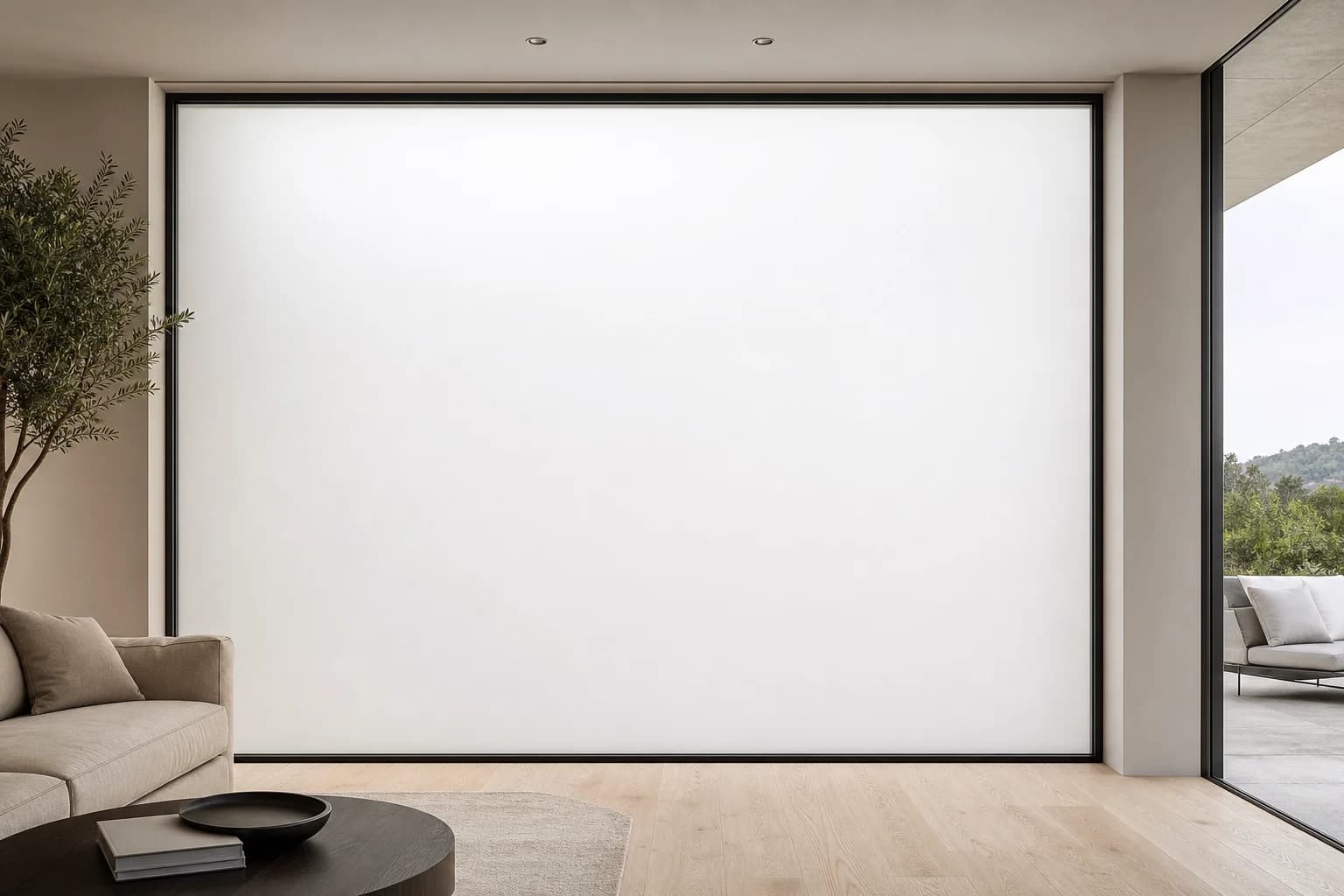 SmartPrivacy glass powered off and frosted for privacy